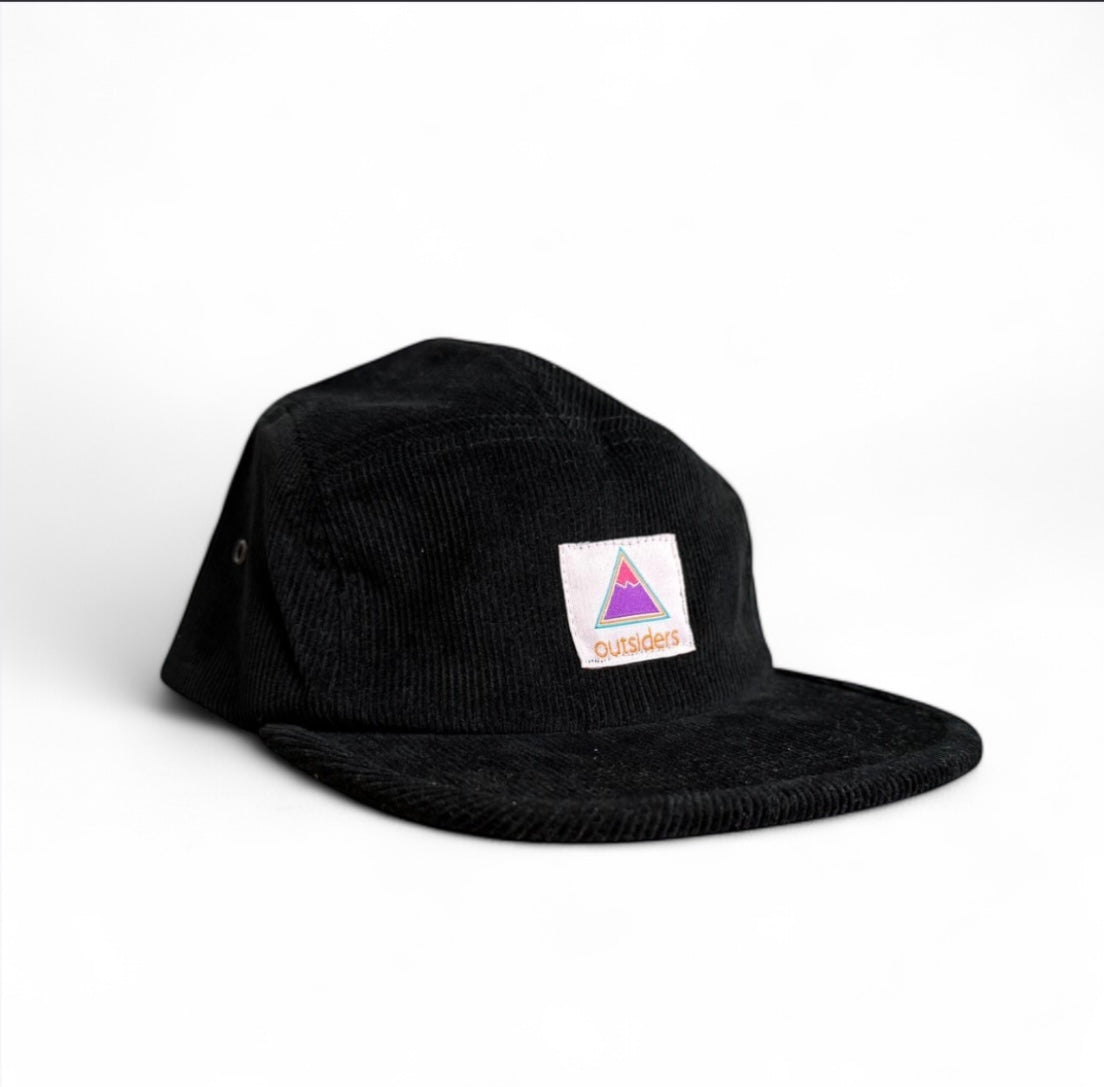 Outsiders Organic Cord 5 Panel Cap - Black