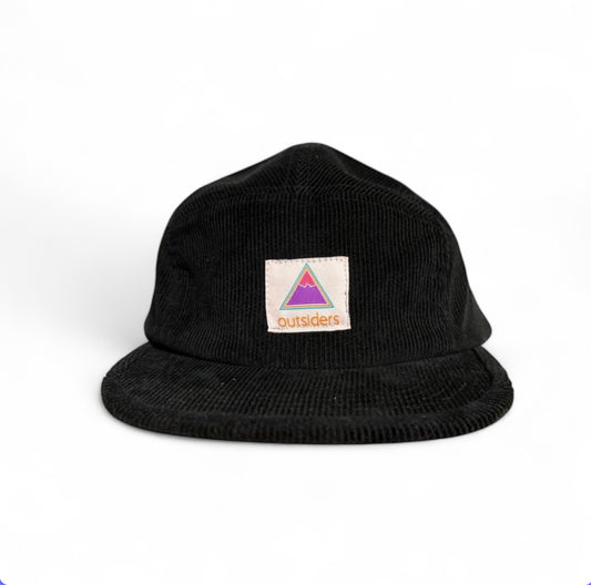 Outsiders Organic Cord 5 Panel Cap - Black