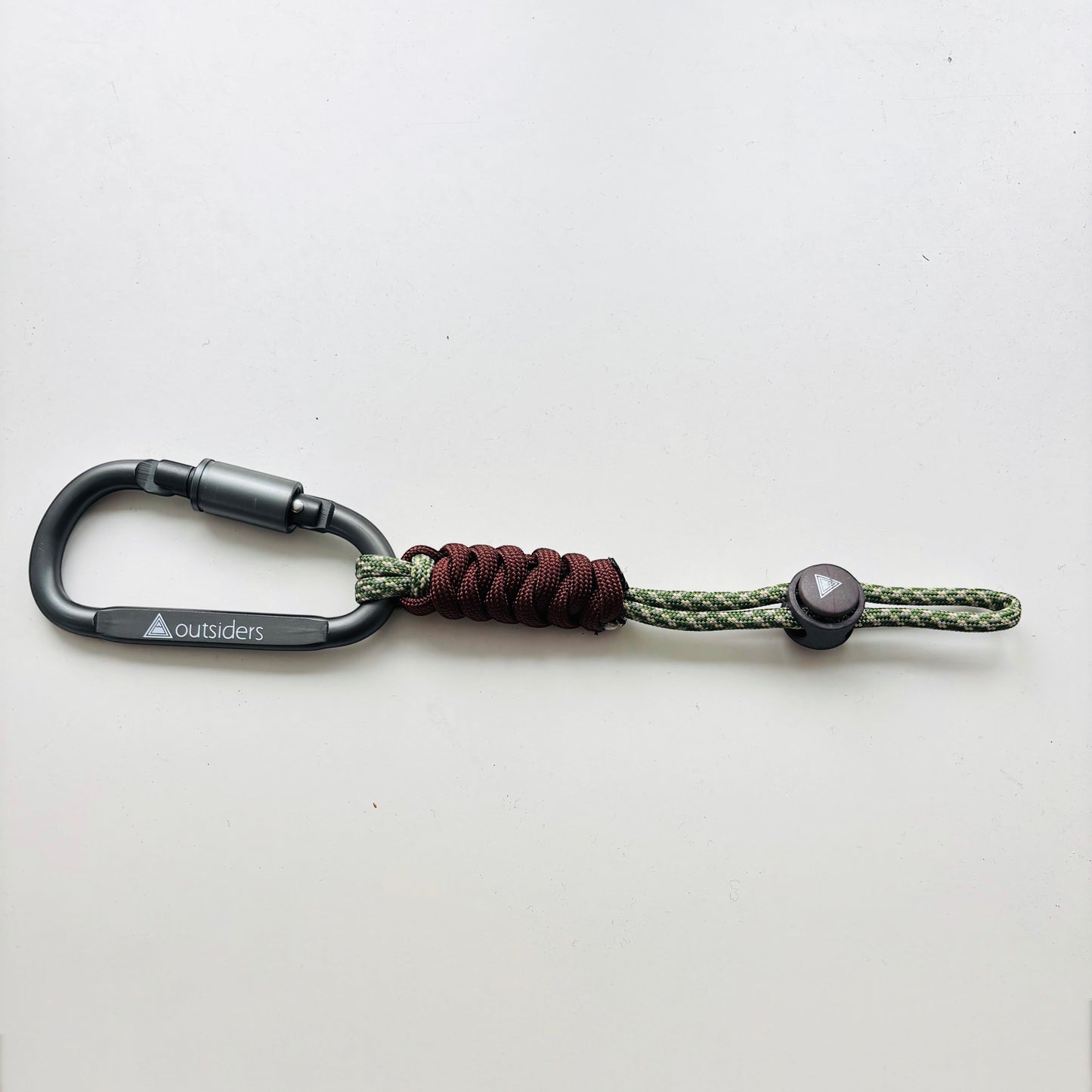 Outsiders Paracord EDC Carabiner - Grey / Green / Brown
