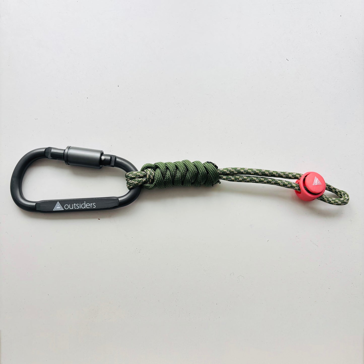 Outsiders Paracord EDC Carabiner - Grey / Green / Pink