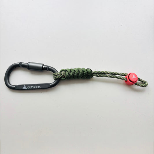 Outsiders Paracord EDC Carabiner - Grey / Green / Pink