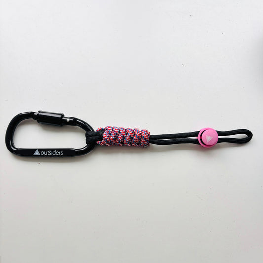 Outsiders Paracord EDC Carabiner - Black / Pink