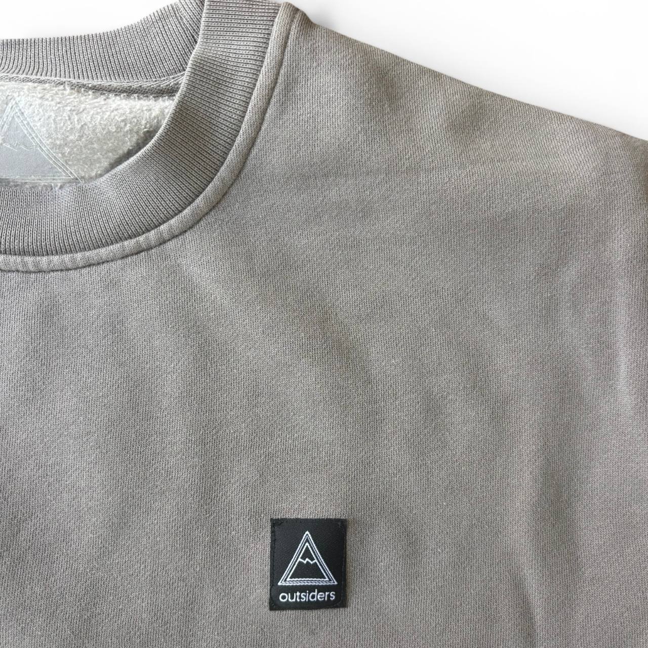 Outsiders Logo Crewneck in Vintage Grey detail view 1
