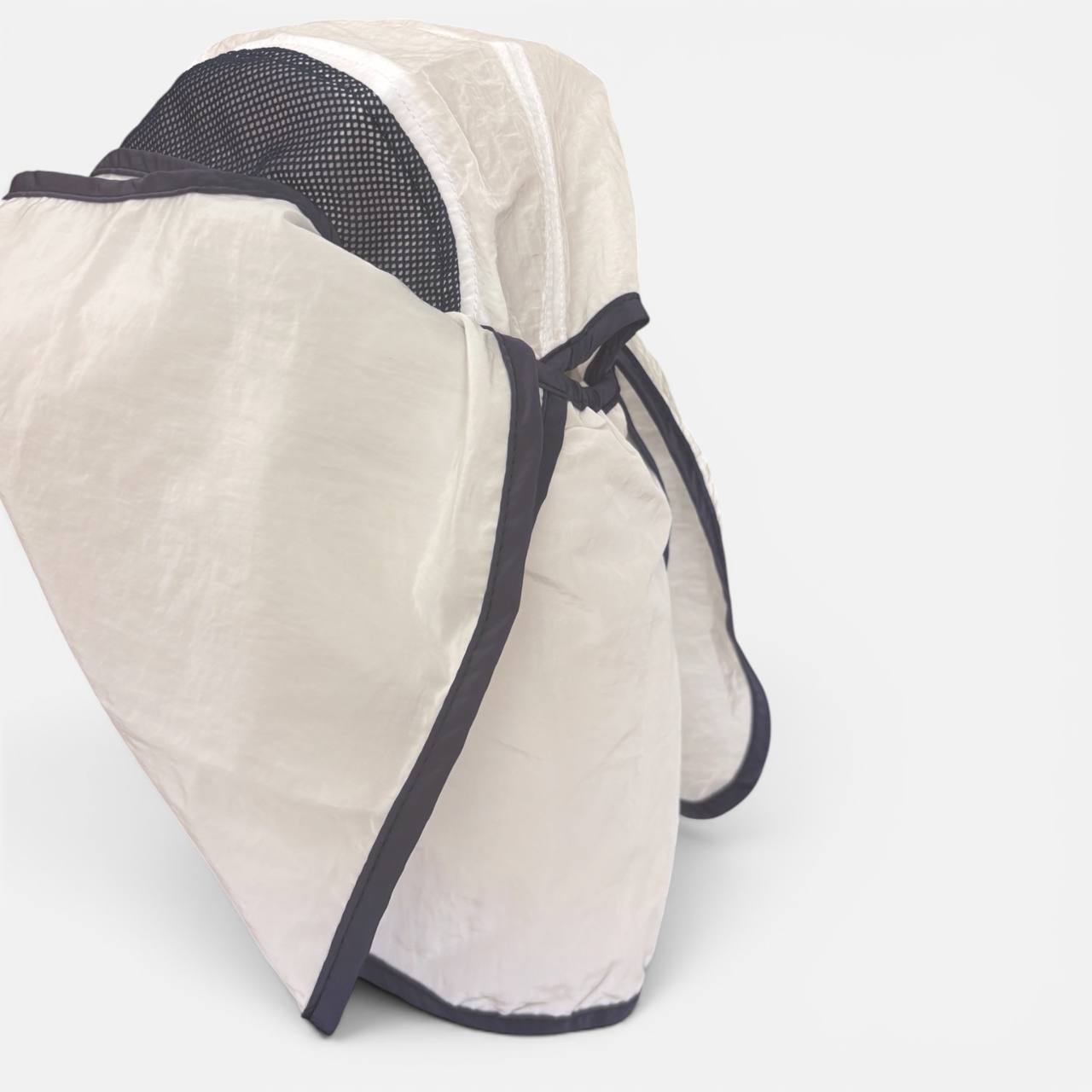 Legion Desert Running Cap Glacier rear angle showing mesh and neck flap